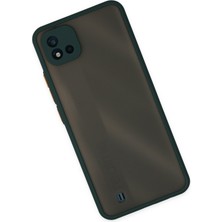 Denza Case Realme C11 2021 Kılıf Kenarları Renkli Mat Kapak - Yeşil