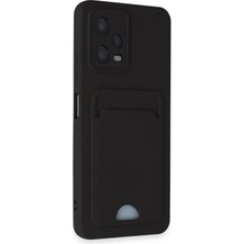 Denza Case Xiaomi Redmi Note 12 Kılıf Kartvizitli Silikon Kapak - Siyah