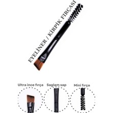 Dvl 6'Lı Mini Ultra Ince Açılı Eyeliner Ve Kaş Fırçası- Çift Taraflı Eyeliner Ve Kaş & Maskara Fırçası