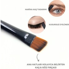 Dvl 6'Lı Mini Ultra Ince Kesik Uçlu Açılı Makyaj Fırçası - 6'Lı Mini Eyeliner & Kaş & Kaş Farı Fırçası