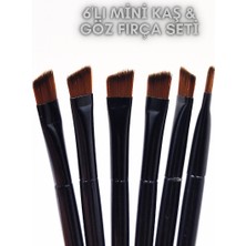 Dvl 6'Lı Mini Ultra Ince Kesik Uçlu Açılı Makyaj Fırçası - 6'Lı Mini Eyeliner & Kaş & Kaş Farı Fırçası