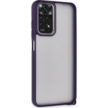 Denza Case Xiaomi Redmi Note 11S Kılıf Kenarları Renkli Çıkıntılı Kapak - Derin Mor