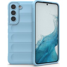 Denza Case Samsung Galaxy S22 Kılıf Arkası Bombeli Silikon Kapak - Sky Blue