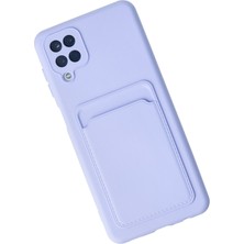 Denza Case Samsung Galaxy M12 Kılıf Kartvizitli Silikon Kapak - Lila