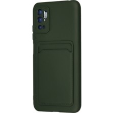 Denza Case Xiaomi Poco M3 Pro Kılıf Kartvizitli Silikon Kapak - Koyu Yeşil