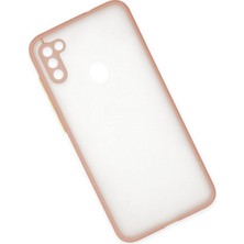 Denza Case Samsung Galaxy M11 Kılıf Kenarları Renkli Mat Kapak - Pembe