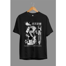 Zoka Wear Bol Kalıp Unisex Jujutsu Kaisen Toji Fushiguro Anime Karakter Baskılı Tasarım Tişört