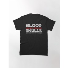 Zoka Wear Bol Kalıp Unisex Blood For The Blood God, Skulls For The Skull Throne Print Tasarım Baskılı Tshirt