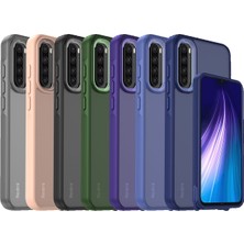 Denza Case Xiaomi Redmi Note 8 Kılıf Kenarları Renkli Çıkıntılı Kapak - Pudra