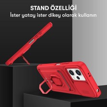 Denza Case Xiaomi Redmi Note 12 Pro 5g Kılıf Kartvizitli Askılı Standlı Kapak - Kırmızı