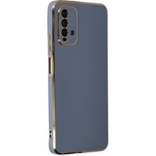 Denza Case Xiaomi Redmi 9t Kılıf Parlak Kamera Çıkıntılı Silikon Kılıf - Mavi