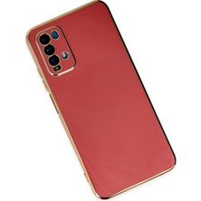 Denza Case Xiaomi Redmi 9t Kılıf Parlak Kamera Çıkıntılı Silikon Kılıf - Kırmızı