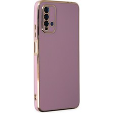 Denza Case Xiaomi Redmi 9t Kılıf Parlak Kamera Çıkıntılı Silikon Kılıf - Mor