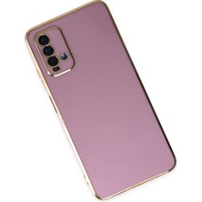 Denza Case Xiaomi Redmi 9t Kılıf Parlak Kamera Çıkıntılı Silikon Kılıf - Mor