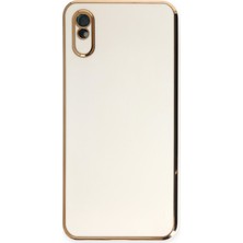 Denza Case Xiaomi Redmi 9A Kılıf Parlak Kamera Çıkıntılı Silikon Kılıf - Beyaz