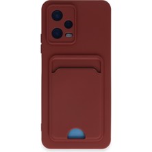 Denza Case Xiaomi Poco X5 5g Kılıf Kartvizitli Silikon Kapak - Bordo