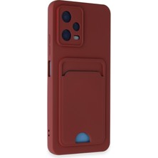 Denza Case Xiaomi Poco X5 5g Kılıf Kartvizitli Silikon Kapak - Bordo