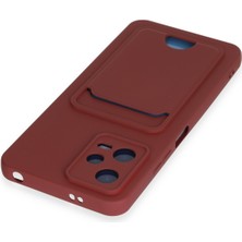 Denza Case Xiaomi Poco X5 5g Kılıf Kartvizitli Silikon Kapak - Bordo