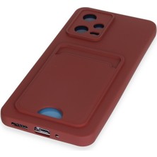 Denza Case Xiaomi Poco X5 5g Kılıf Kartvizitli Silikon Kapak - Bordo