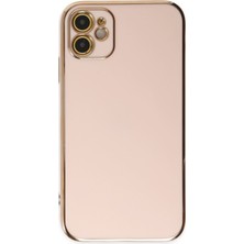 Denza Case Apple iPhone 12 Kılıf Parlak Kamera Çıkıntılı Silikon Kılıf - Pembe