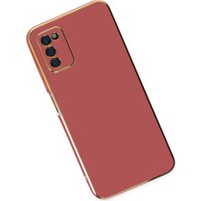 Denza Case Samsung Galaxy A03S Kılıf Parlak Kamera Çıkıntılı Silikon Kılıf - Kırmızı