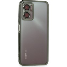 Denza Case Xiaomi Redmi Note 11E Kılıf Kenarları Renkli Kamera Çıkıntılı Kapak - Yeşil