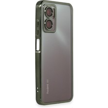 Denza Case Xiaomi Redmi Note 11E Kılıf Kenarları Renkli Kamera Çıkıntılı Kapak - Yeşil