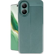 Denza Case Oppo A38 Kılıf Deri Görünümlü Premium Kapak - Koyu Yeşil