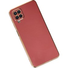 Denza Case Samsung Galaxy M12 Kılıf Parlak Kamera Çıkıntılı Silikon Kılıf - Kırmızı