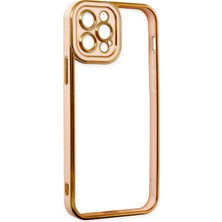 Denza Case Apple iPhone 12 Pro Kılıf Kenarları Renkli Kamera Korumalı Kapak - Rose