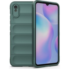 Denza Case Xiaomi Redmi 9A Kılıf Arkası Bombeli Silikon Kapak - Koyu Yeşil