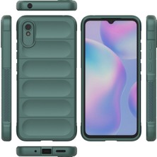 Denza Case Xiaomi Redmi 9A Kılıf Arkası Bombeli Silikon Kapak - Koyu Yeşil