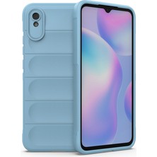 Denza Case Xiaomi Redmi 9A Kılıf Arkası Bombeli Silikon Kapak - Sky Blue