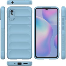 Denza Case Xiaomi Redmi 9A Kılıf Arkası Bombeli Silikon Kapak - Sky Blue