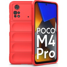 Xiaomi Poco M4 Pro 4g Kılıf Arkası Bombeli Silikon Kapak - Kırmızı