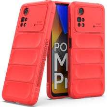 Xiaomi Poco M4 Pro 4g Kılıf Arkası Bombeli Silikon Kapak - Kırmızı