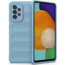 Samsung Galaxy A52 Kılıf Arkası Bombeli Silikon Kapak - Sky Blue