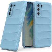 Samsung Galaxy S21 Fe Kılıf Arkası Bombeli Silikon Kapak - Sky Blue