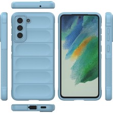 Samsung Galaxy S21 Fe Kılıf Arkası Bombeli Silikon Kapak - Sky Blue