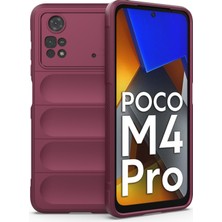 Xiaomi Poco M4 Pro 4g Kılıf Arkası Bombeli Silikon Kapak - Bordo