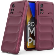 Xiaomi Poco M4 Pro 4g Kılıf Arkası Bombeli Silikon Kapak - Bordo