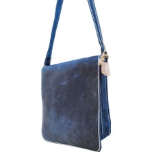 Semiramis Thor Model Hakiki Deri El Yapımı Unisex Tek Körüklü Vintage Postacı Çantası
