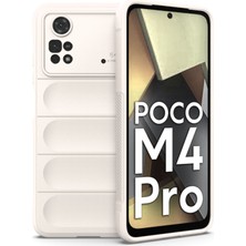 Xiaomi Poco M4 Pro 4g Kılıf Arkası Bombeli Silikon Kapak - Krem