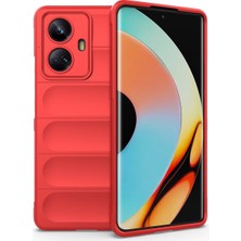 Denza Case Realme 10 Pro Plus 5g Kılıf Arkası Bombeli Silikon Kapak - Kırmızı