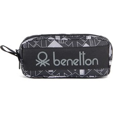 United Colors of Benetton Çift Bölmeli Siyah Yön Desenli Kalem Çantası 03741