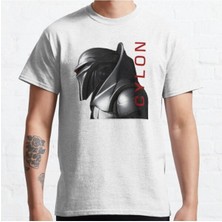 Zoka Wear Bol Kalıp Unisex Battlestar Galactica Cylon Profile Tasarım Baskılı Tshirt