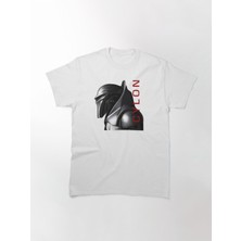 Zoka Wear Bol Kalıp Unisex Battlestar Galactica Cylon Profile Tasarım Baskılı Tshirt