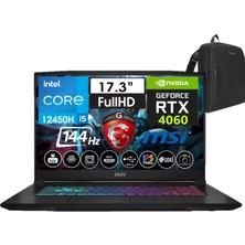 Msı Katana 17 Intel Core I5-12450H 24GB Ddr5 512GB SSD 8GB/RTX4060 Freedos 17.3" 144 Hz Fhd IPS Taşınabilir Bilgisayar B12VFK-1031XTRW01+WEBLEGELSINÇANTA