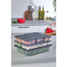 Krm Home 9'lu Set Dondurucu, Bakliyat, Yemek Kabı, Piknik Kahvaltı Taze Gıda Saklama Kabı 1x2,5lt, 2x1lt, 6x250ml