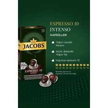 Jacobs Espresso 10 Intenso Nespresso Uyumlu Alüminyum Kapsül Kahve 10 Adet X 5 Paket